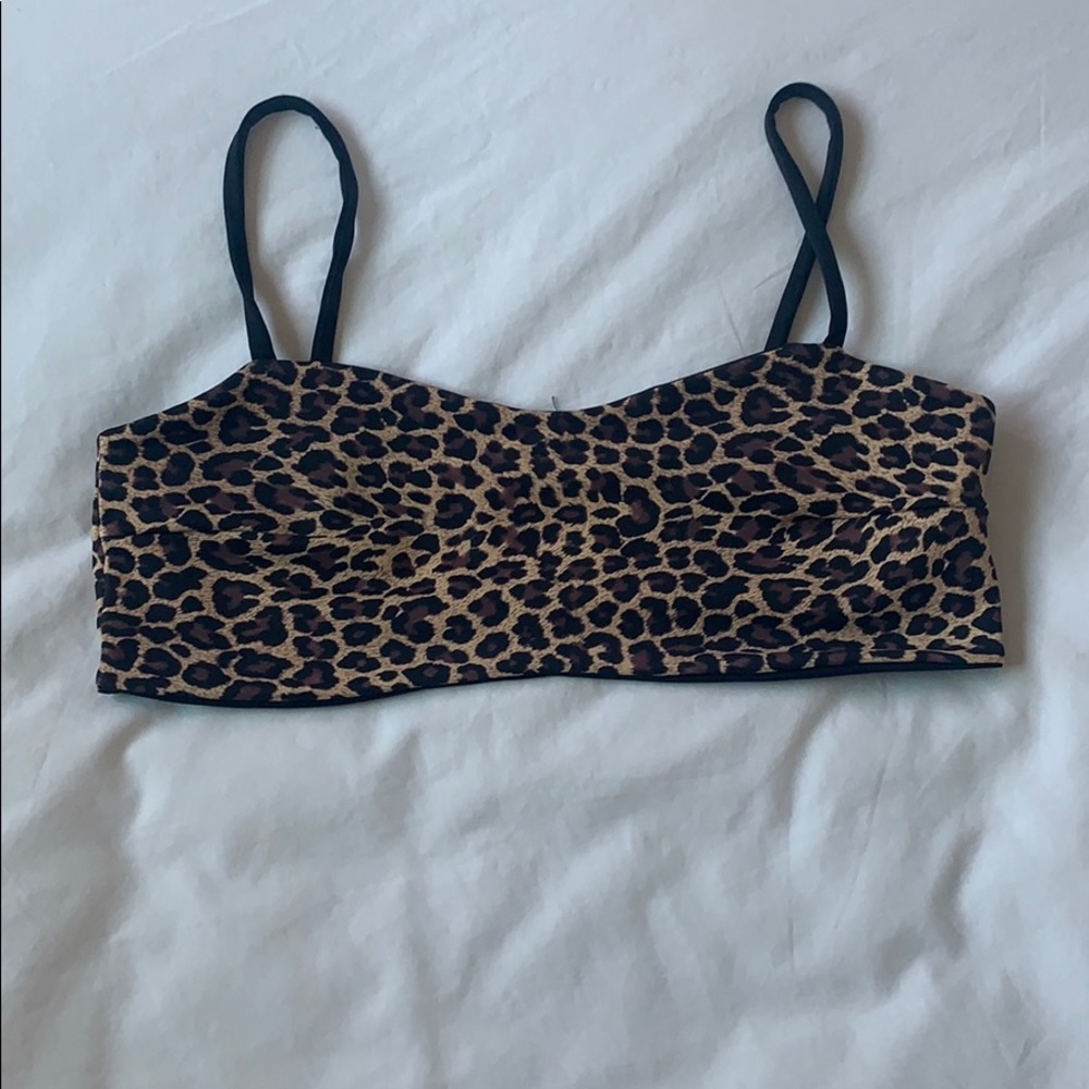 Bikini top reversible cheetah/black